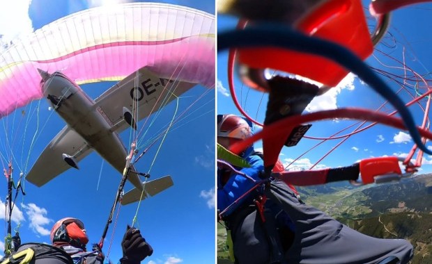 Cessna zderzyła się z paralotnią. Dramatyczny upadek nagrała kamera