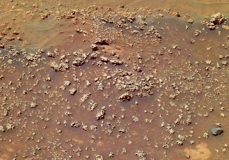 Charakterystyczne pokłady krzemionki odkryte na powierzchni Marsa w regionie Home Plate przez łazik Spirit /materiały prasowe