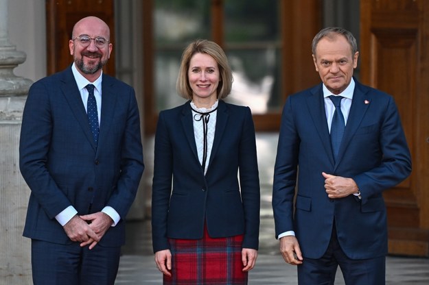 Charles Michel, Kaja Kallas i Charles Michel / 	Radek Pietruszka   /PAP