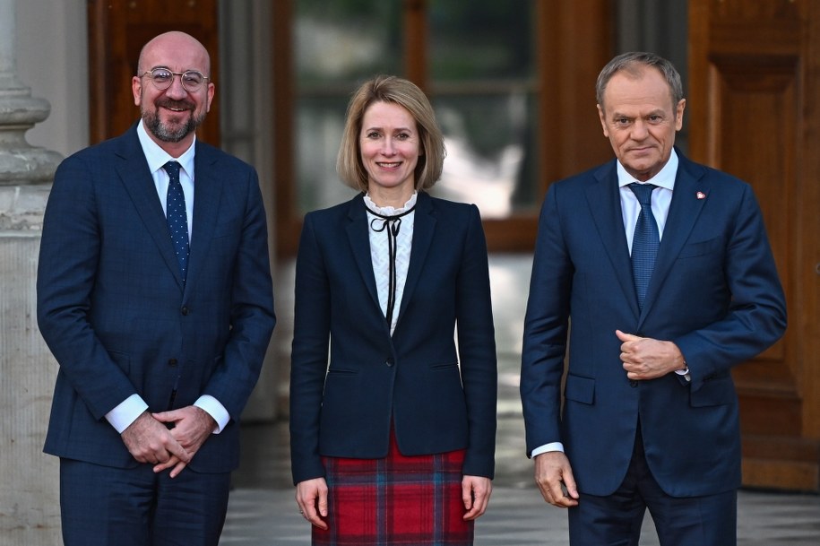 Charles Michel, Kaja Kallas i Charles Michel / 	Radek Pietruszka   /PAP