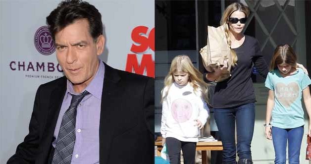 Charlie Sheen i Denise Richards z córkami /Jason Merritt, JD/Splash News /East News