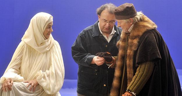 Charlotte Rampling, Lech Majewski i Rutger Hauer na planie filmu "Młyn i krzyż" /AKPA