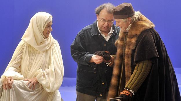 Charlotte Rampling, Lech Majewski i Rutger Hauer na planie filmu "Młyn i krzyż" /AKPA
