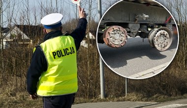 Chciał przejechać 400 km. Naczepa miała koła tylko na ostatniej osi