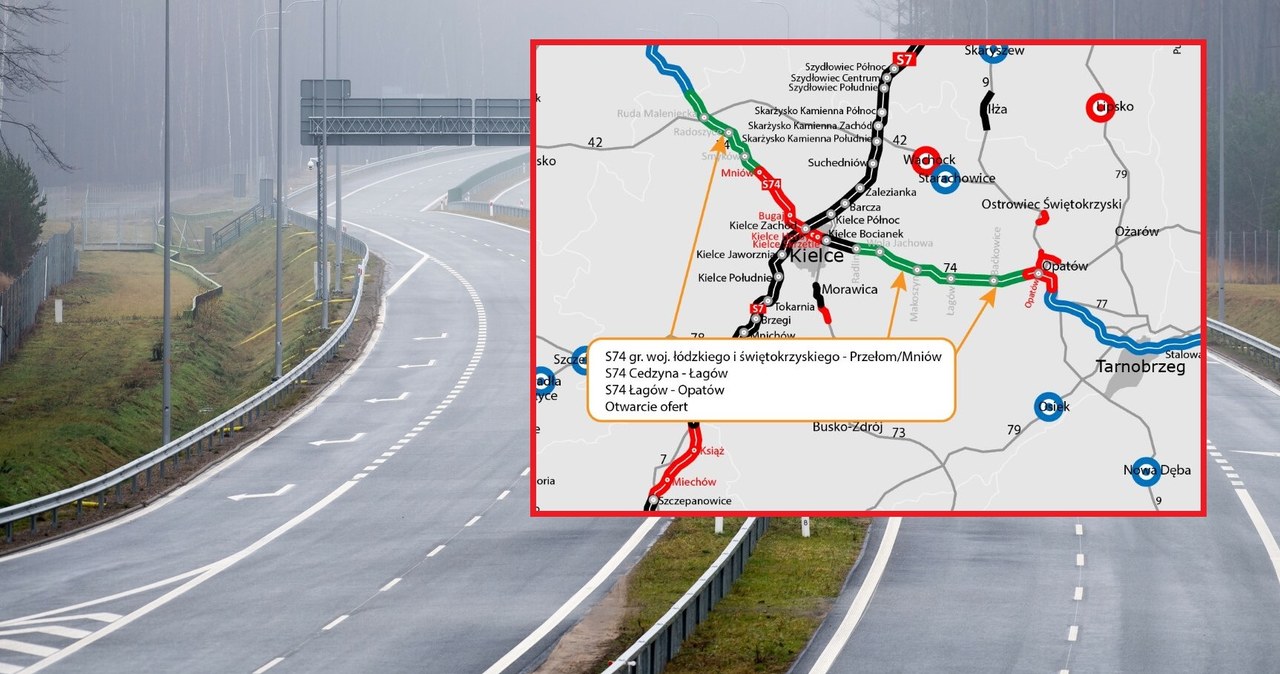 Chęć realizacji trzech odcinków drogi ekspresowej S74 zgłosiło łącznie 33 firm. /Wojciech Strozyk/REPORTER/ East News/ GDDKiA  /