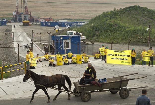 Chevron wierci w Pungesti (Rumunia) za gazem łupkowym. Protestuje Greenpeace /AFP