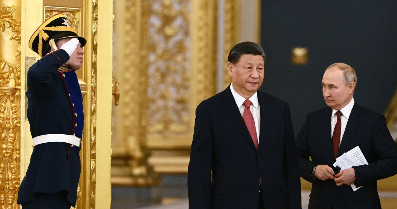 Chiny czynnie wspierają rosyjski przemysł zbrojeniowy? Na zdjęciu Xi Jinping i Władimir Putin w Moskwie /ALEXEY MAISHEV/SPUTNIK /AFP