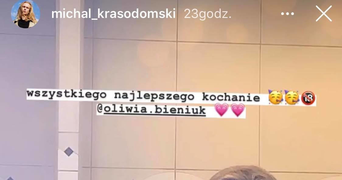 Chłopak Oliwii Bieniuk zamieścił zdjęcie z nią /Screen z InstaStory  /materiał zewnętrzny