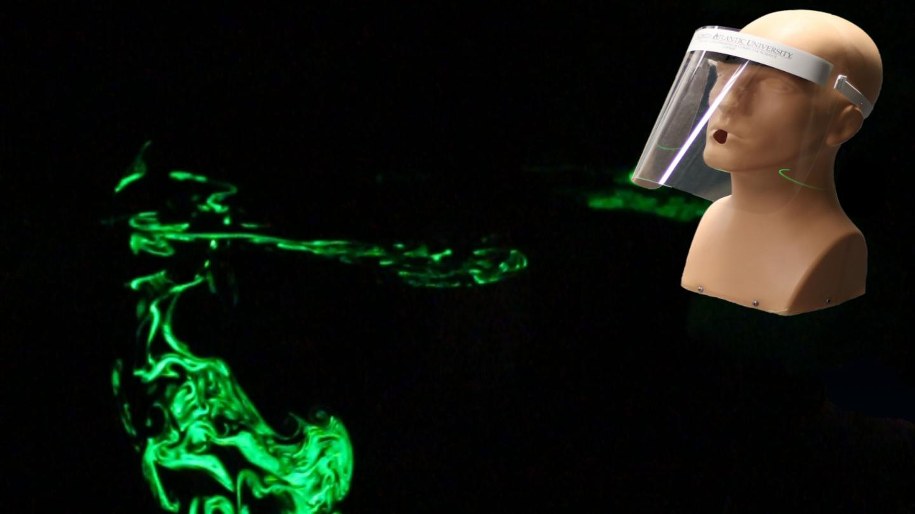 Chmura drobin "śliny" 2,97 sekundy po symulowanym "kaszlnięciu" /Materiały prasowe