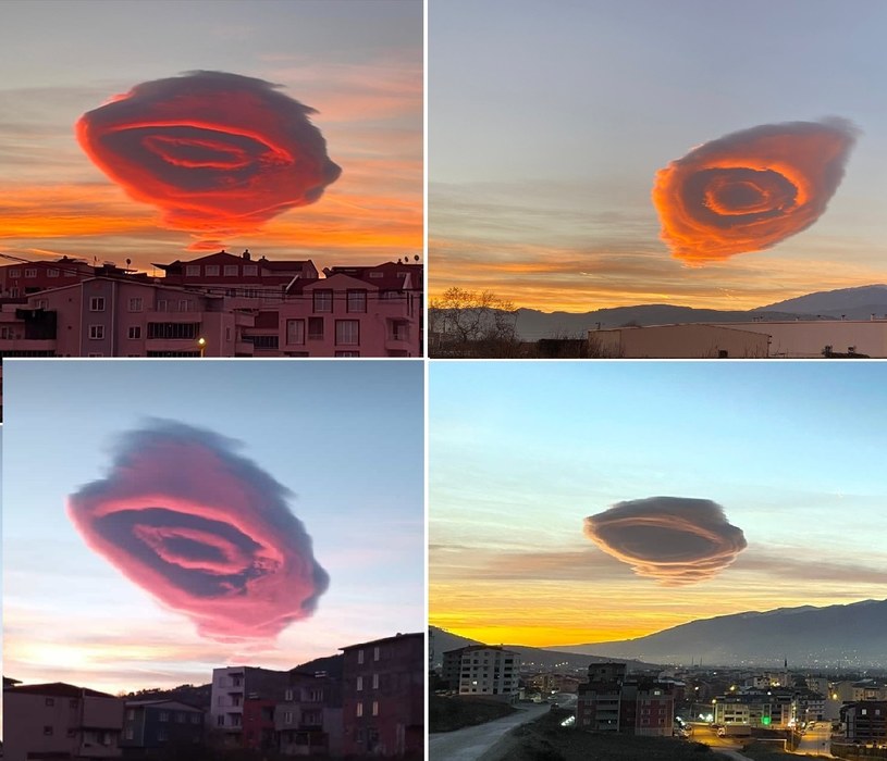 Chmura soczewkowata nad tureckim miastem Bursa wyglądała jak UFO /Twitter