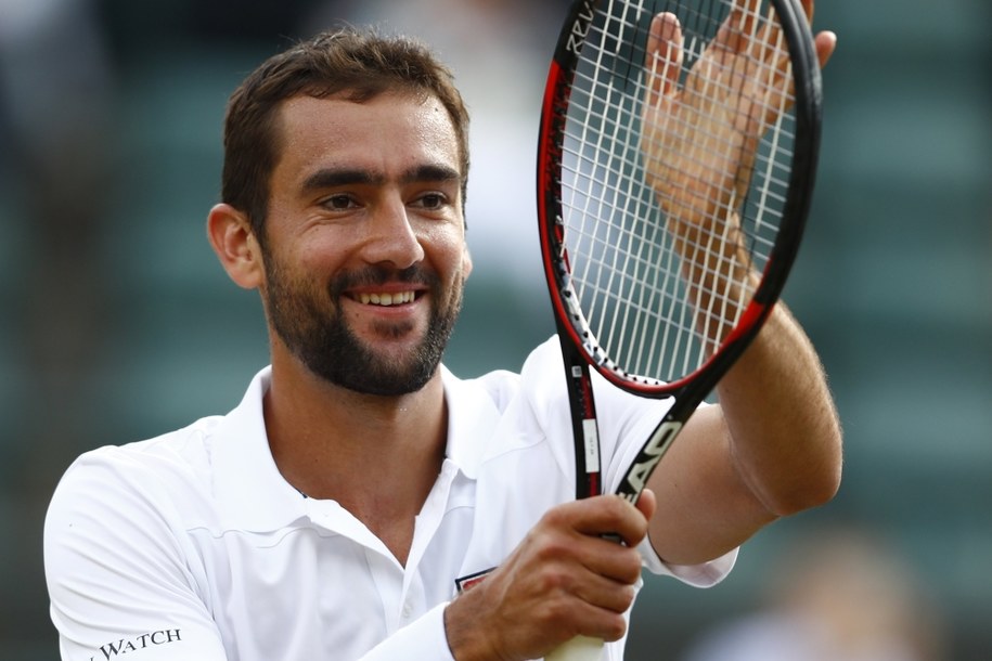 Chorwat Marin Cilic awansował do półfinału wielkoszlemowego turnieju tenisowego na trawiastych kortach w Wimbledonie. /NIC BOTHMA /PAP/EPA