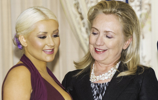 Christina Aguilera i Hilary Clinton /AFP