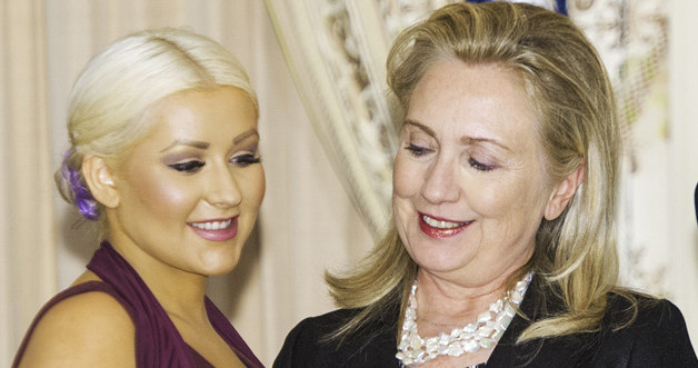 Christina Aguilera i Hilary Clinton /AFP