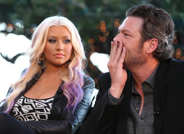 Christina Aguilera wpatrzona w Blake'a Sheltona - fot. Christopher Polk /Getty Images/Flash Press Media