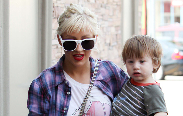 Christina Aguilera z synem &nbsp; /Splashnews