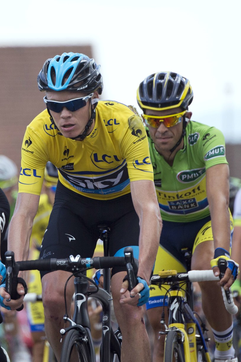 Christopher Froome (z przodu) i Alberto Contador /AFP