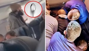 Chwile grozy na pokładzie samolotu. Próbował zadźgać stewarda łyżką