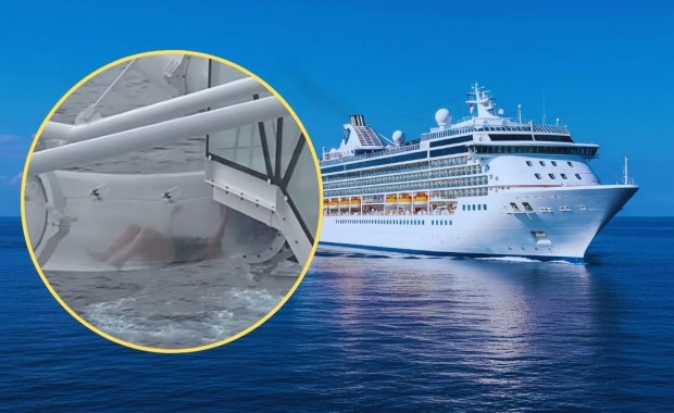 Chwile grozy na statku wycieczkowym. Turystka utknęła w zjeżdżalni 