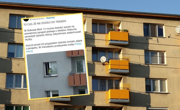 Chwile grozy w Stalowej Woli. 1,5-roczne dziecko na parapecie