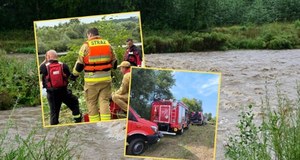 Ciągnik z kierowcą wpadł do Dunajca. Dramatyczna akcja ratunkowa