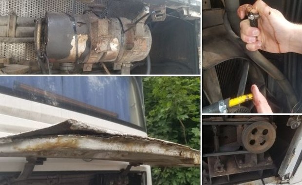 Cieknące paliwo, chłodnica "naprawiona" długopisem. Takim autobusem dzieci miały jechać na obóz