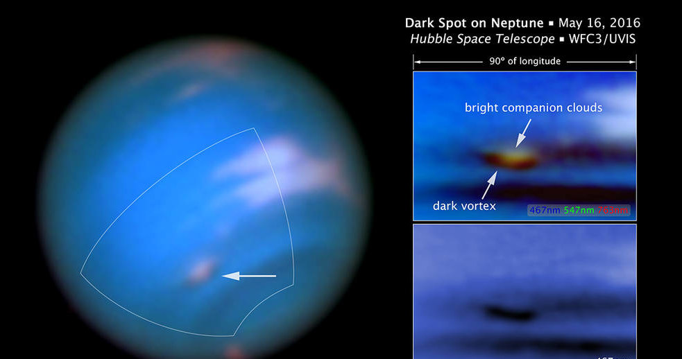 Ciemny wir w atmosferze Neptuna /materiały prasowe