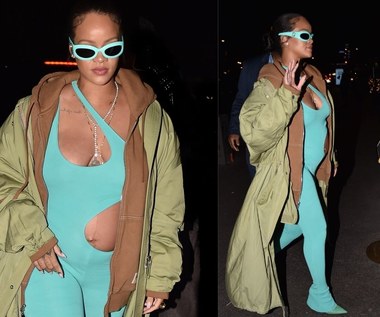 Ciężarna Rihanna eksponuje brzuszek w asymetrycznej stylizacji!