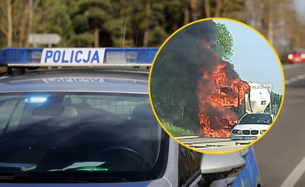 Ciężarówka stanęła w ogniu na A4. Uwaga na utrudnienia!