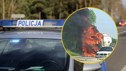 Ciężarówka stanęła w ogniu na A4. Uwaga na utrudnienia!