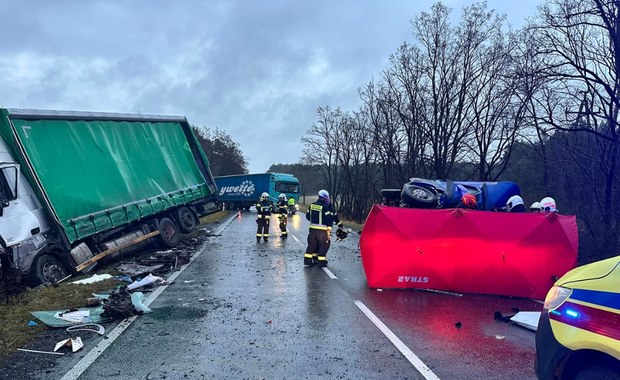 Ciężarówka zderzyła się z busem dostawczym. Nie żyje 1 osoba