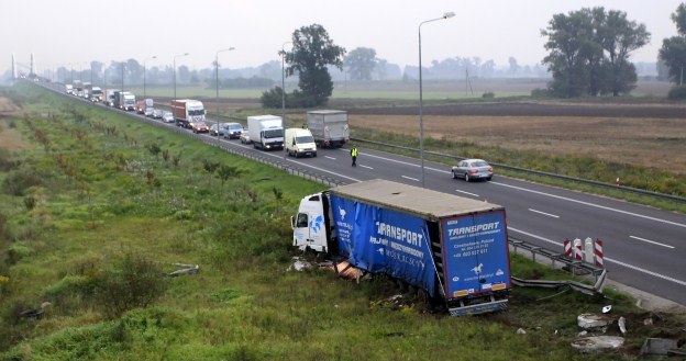 Ciężarówka zjechała z drogi /PAP