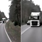 Ciężarowy pchał się "na czołówkę" z autobusem pełnym ludzi. Przykry finał [FILM]