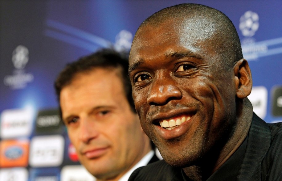 Clarence Seedorf razem ze swoim poprzednikiem Massimiliano Allegrim /KERIM OKTEN /PAP/EPA