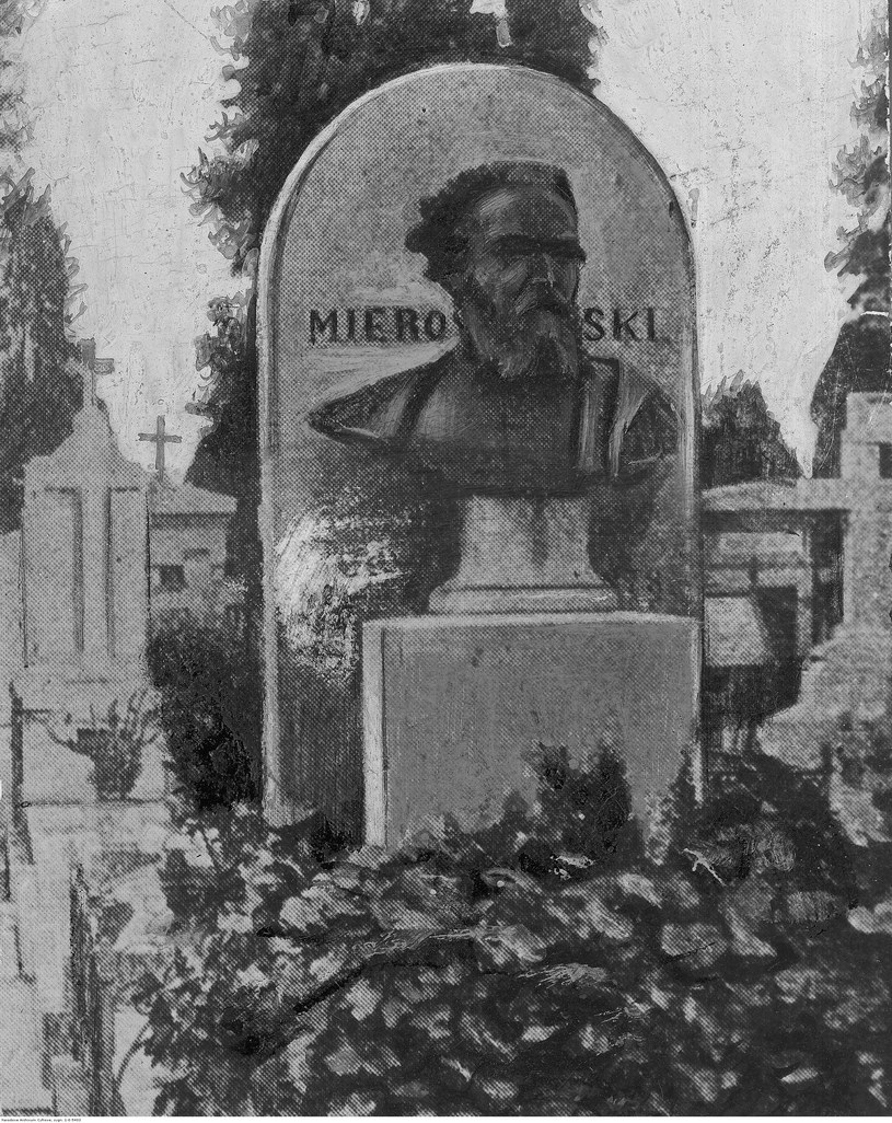 Cmentarz Montmartre w Paryżu. Grób Ludwika Mierosławskiego /Z archiwum Narodowego Archiwum Cyfrowego