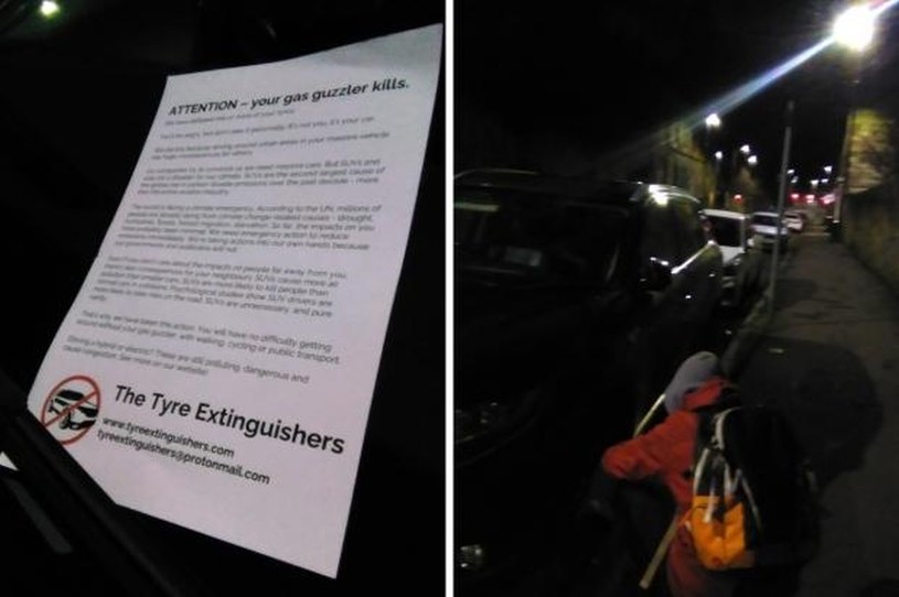 Co noc spuszczają powietrze z opon samochodów / The Tyre Extinguishers - Twitter /Informacja prasowa