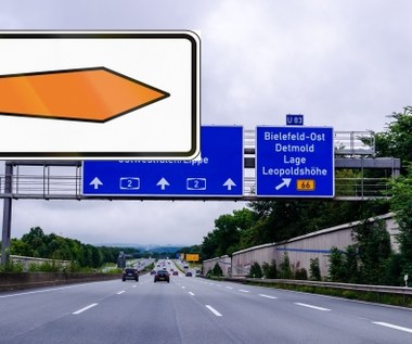 Co oznacza pomarańczowa strzałka na niemieckich autostradach?