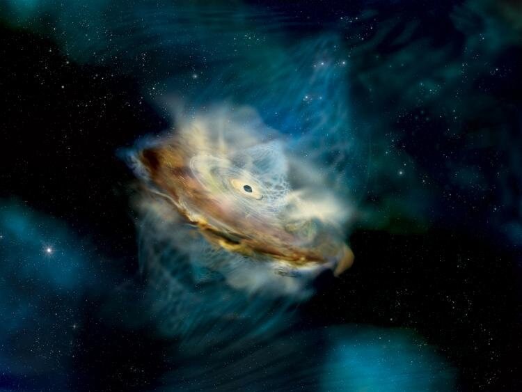 Co wydarzyło się wokół supermasywnej czarnej dziury, która tworzy aktywne jądro galaktyki 1ES 1927+654? /NASA/Sonoma State University, Aurore Simonnet /materiały prasowe