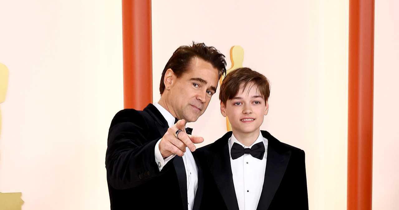 Colin Farrell i Henry Tadeusz Farrell na rozdaniu Oscarów 2023 /Arturo Holmes / Staff /Getty Images