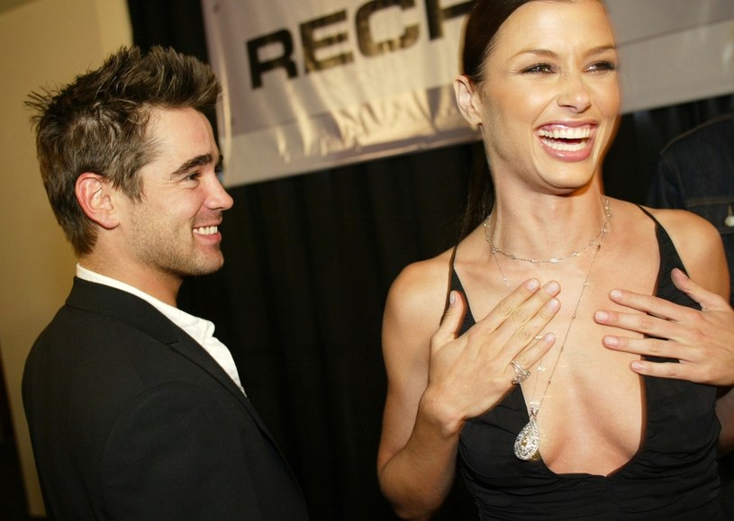 Colin Farrell z aktorką Bridget Moynahan w 2003 roku na premierze filmu "Rekrut" /Kevin Winter /Getty Images