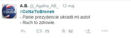 #CoNaToBronek na Twitterze /Twitter