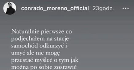 Conrado Moreno był oburzony stanem wypożyczonego samochodu /instagram.com/conrado_moreno_official/ /Instagram