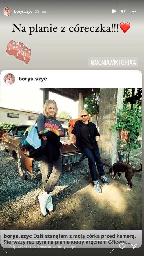 Córka Borysa Szyca zagra z nim w filmie /@borys.szyc /Instagram