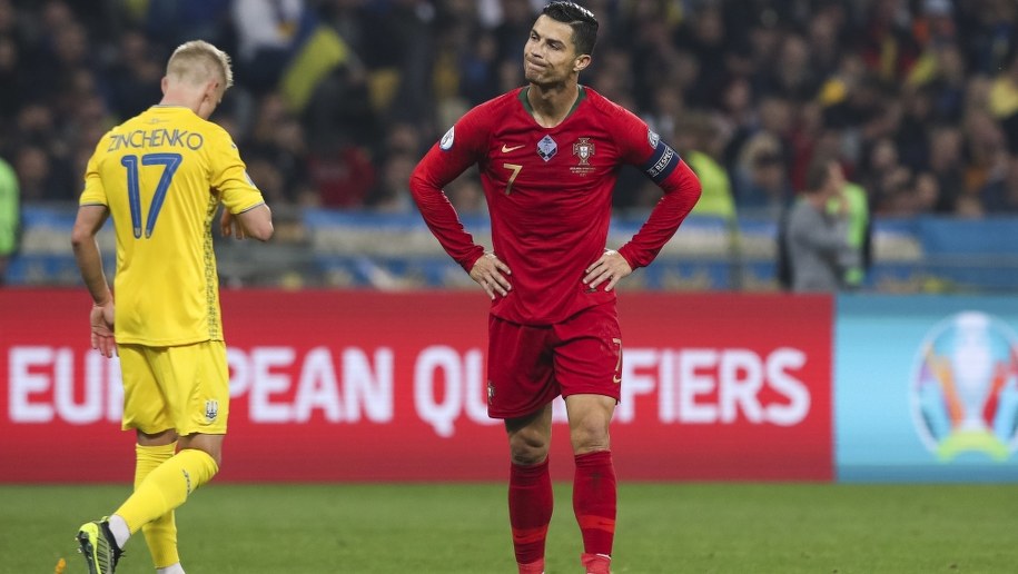 Cristiano Ronaldo podczas meczu z Ukrainą /PAULO NOVAIS /PAP/EPA