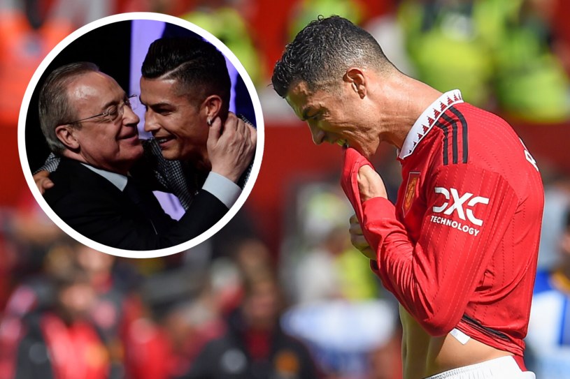Cristiano Ronaldo w barwach Manchesteru United. Prezes Realu Madryt Florentino Perez odrzucił jego transfer /PETER POWELL   /PAP/EPA
