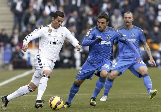 Cristiano Ronaldo w meczu Realu Madryt z Getafe /SERGIO BARRENECHEA /PAP/EPA