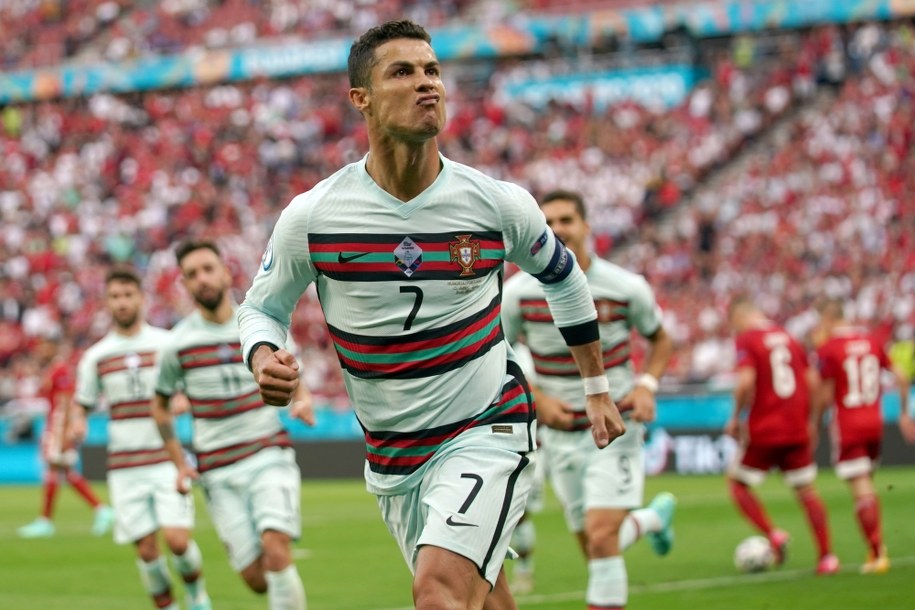 Cristiano Ronaldo w meczu Węgry – Portugalia na Euro 2020 /HUGO DELGADO /PAP/EPA
