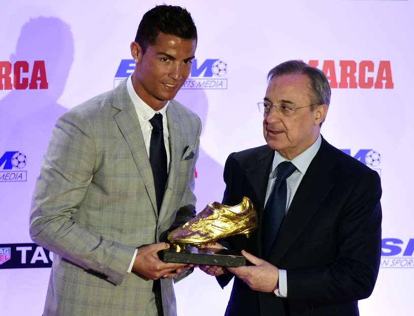 Cristiano Ronaldo (z lewej) i Florentino Perez /AFP