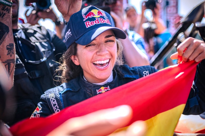 Cristina Gutierrez Herrero na mecie Rajdu Dakar 2024 / Fot. Red Bull Content Pool via AFP /AFP
