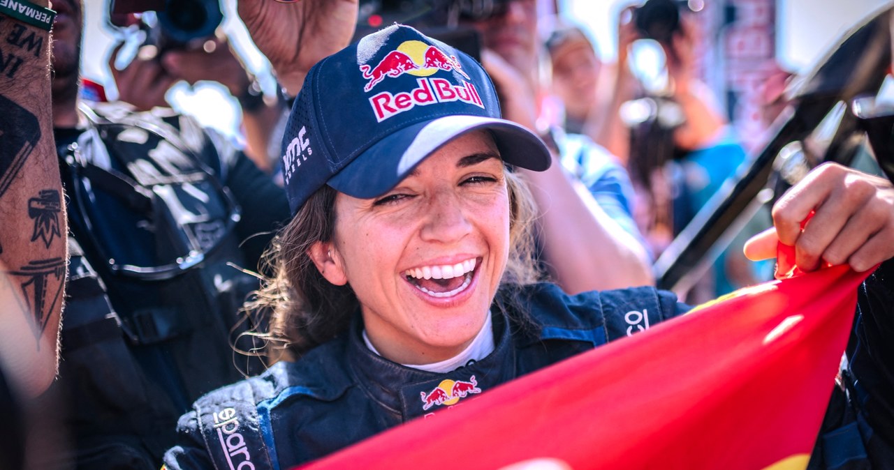 Cristina Gutierrez Herrero na mecie Rajdu Dakar 2024 / Fot. Red Bull Content Pool via AFP /AFP