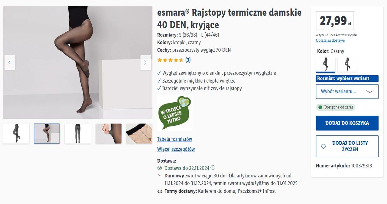 Cudowne rajstopy termiczne w Lidlu! /Lidl /INTERIA.PL